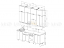Кухня Рио NEW 2,4/1350м (490) Компоновка №3 Белый глянец, Дуб Крафт