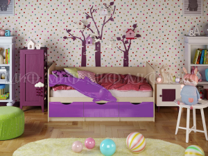 Кровать Дельфин-1 1600 Фиолетовый металлик