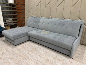 Диван Аккордеон 1600 с оттоманкой (1600) изголовье каретная стяжка Sensey Smoke