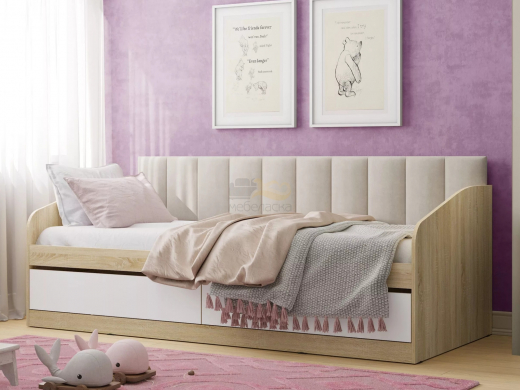 Кровать Фанк НМ 041.50 900х2000 с мягкой спинкой Бали