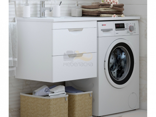 Тумба Алиот 60 навесная 2 ящика с раковиной Marshall 120
