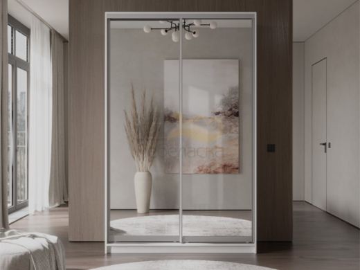 Шкаф-купе Аврора 1500х2400х600 белый фасад Зеркало