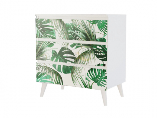 Комод 2 ЛДСП Фант Белый/Белые цветы